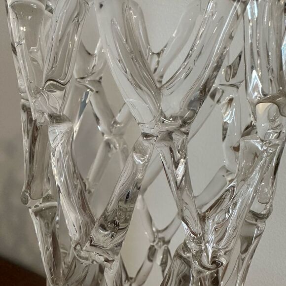 Vintage Italian Lattice Cut Glass Tall Vase - Picture 2 of 10